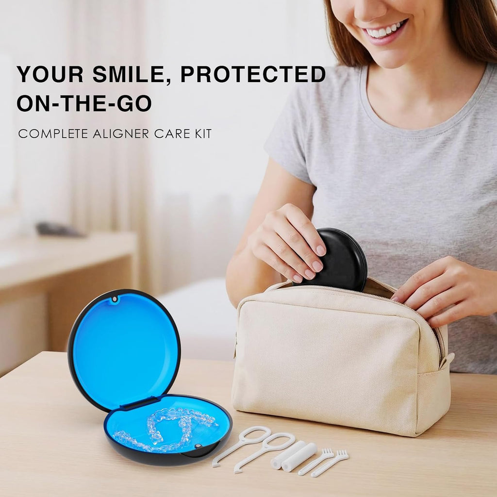 2 Pack Retainer Case, Aligner Case Compatible with Invisalign