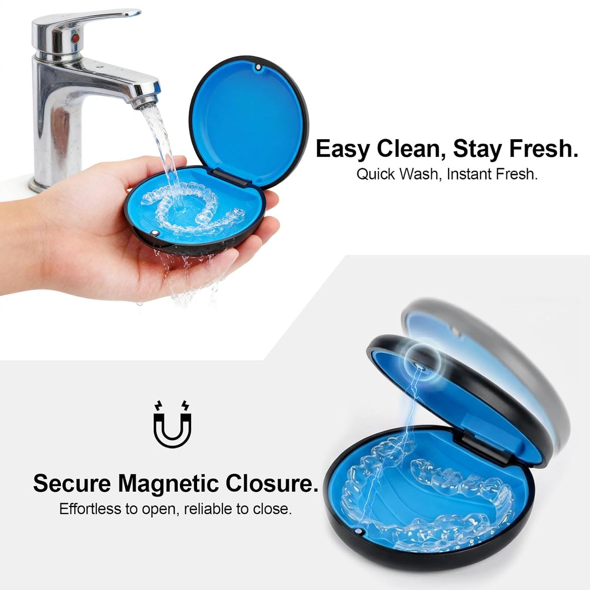 2 Pack Retainer Case, Aligner Case Compatible with Invisalign